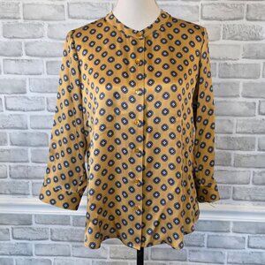 Vintage Luisa Spagnoli Italy Silk Blouse Classic Preppy Quiet Luxury Old Money